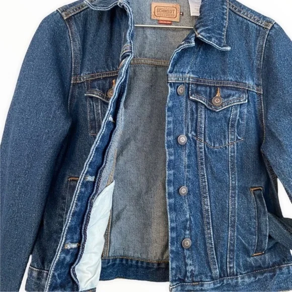 CE SCHMIDT Workwear Classic Trucker Type Blue Denim Jacket size Small. NWOT. - Picture 5 of 7